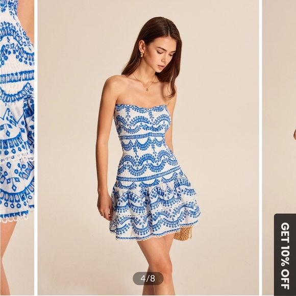 Commense Ripple Strapless Tiered Hem With Scalloped Detailing Dress - Picture 4 of 12